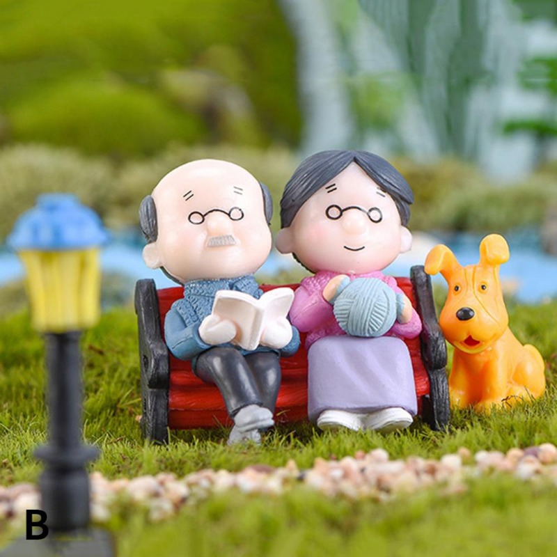 Model Kit In Era - Mini คู่ตัวเลขยายปู่ Sweety คนรักคู่เก่าเครื่องประดับสําหรับ Fairy Garden