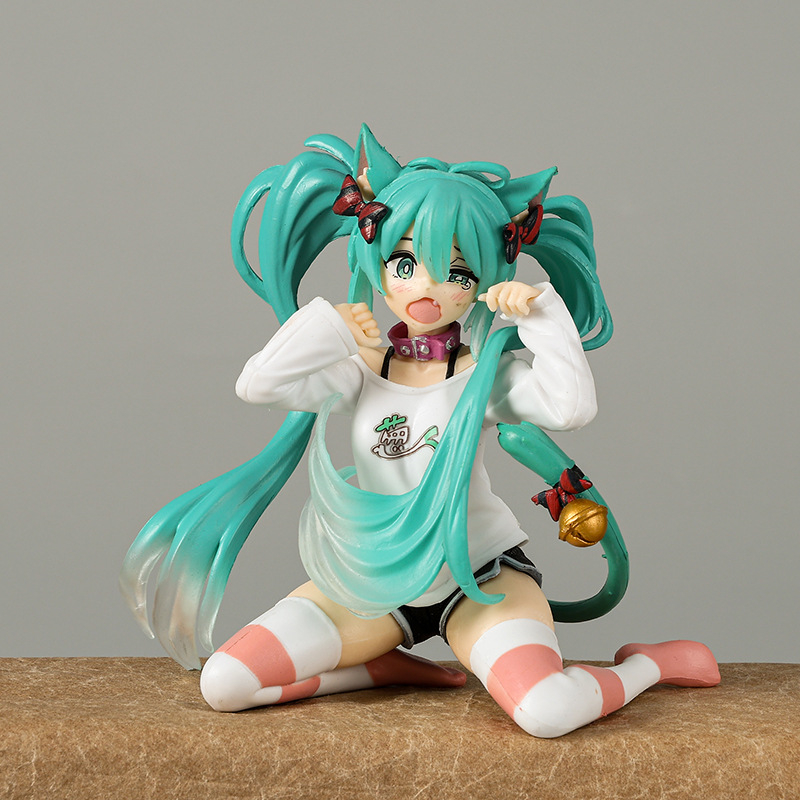 Model Kit Hatsune Miku - Kawaii Hatsune Miku อะนิเมะรูปของเล่น 11 ซม.Neko