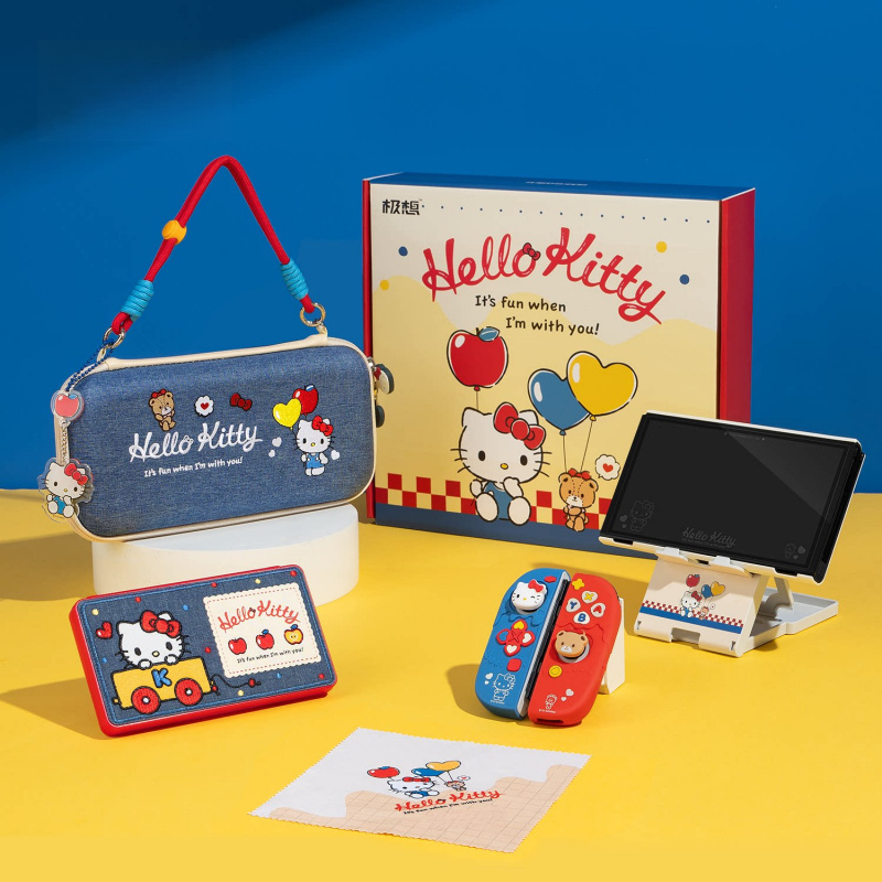 Model Kit Japan - เคสการ์ตูน Kt สำหรับ Nintendo Switch2/OLED พร้อมกระเป๋าเก็บจอยสติ๊ก