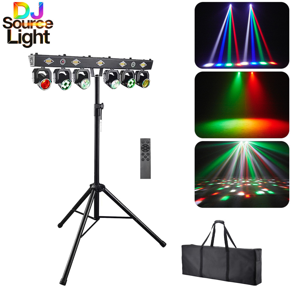 Wash Effect Set - ไฟดิสโก้ DJSOURCE Effect Stand 6in1 พร้อมไฟสโตรบ