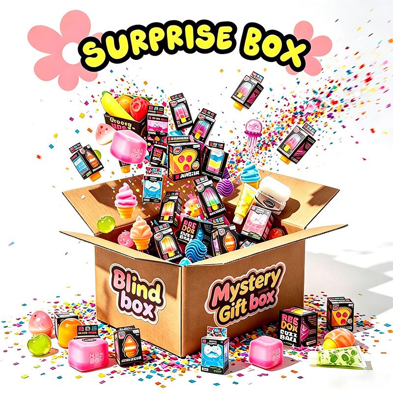 Model Kit Box - ของเล่นกล่องสุ่ม NeeDoh Schylling มากกว่า 50 ชิ้น,