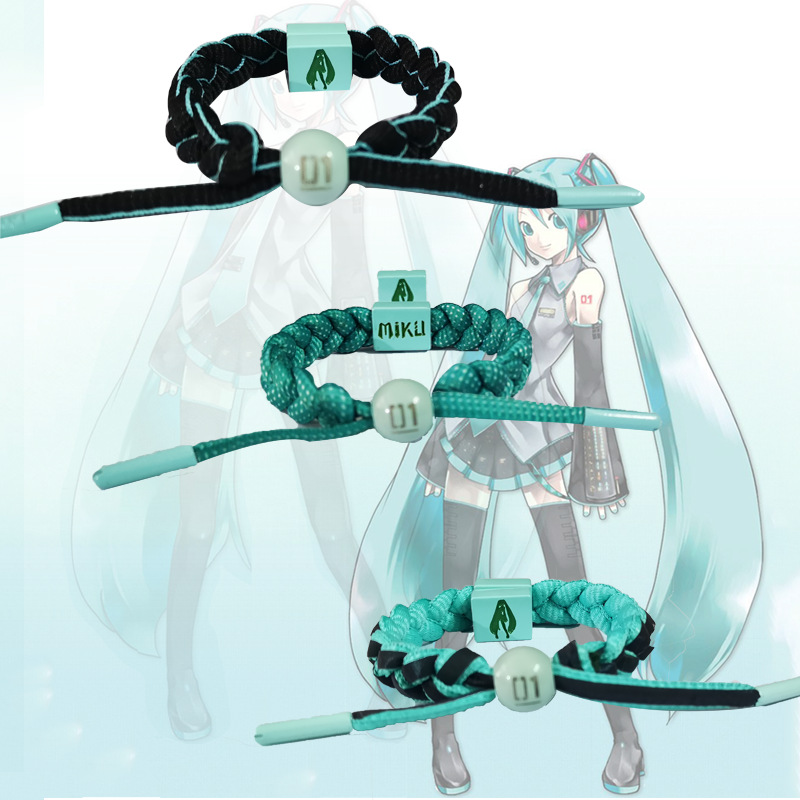 Model Kit Hatsune Miku - ฟิกเกอร์3สไตล์อะนิเมะ Hatsune Miku ตัวการ์ตูนน่ารักแบบปรับได้ทำด้วยมือสร้อยข้อมือทอมือโมเดลของเล่นของขวัญ