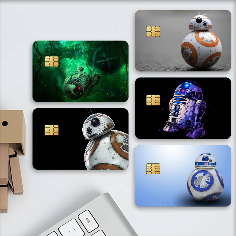 Model Kit Star Wars - สติ๊กเกอร์ติดบัตรเครดิตหุ่นยนต์ R-R2D2 สำหรับบัตรเดบิตธนาคาร ตกแต่ง ป้องกันรอยขีดข่วน ของขวัญ