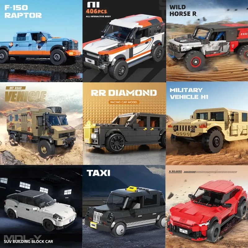 เมืองรถบล็อกอาคารชุด Off-Road  - Model Kit Jurassic Park บทวิจารณ์และราคา